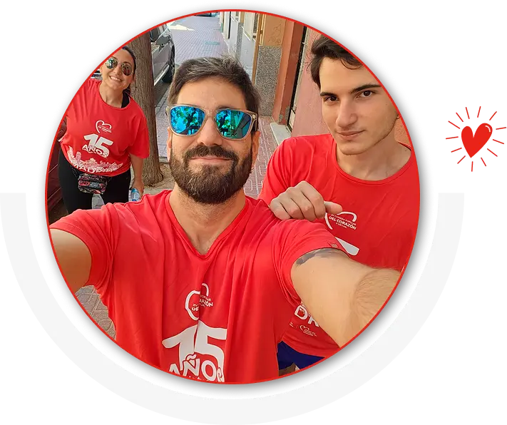 Corredores abrazandose